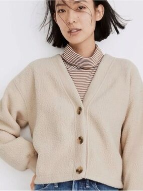 Madewell Mountain Sherpa Button-Up Cardigan